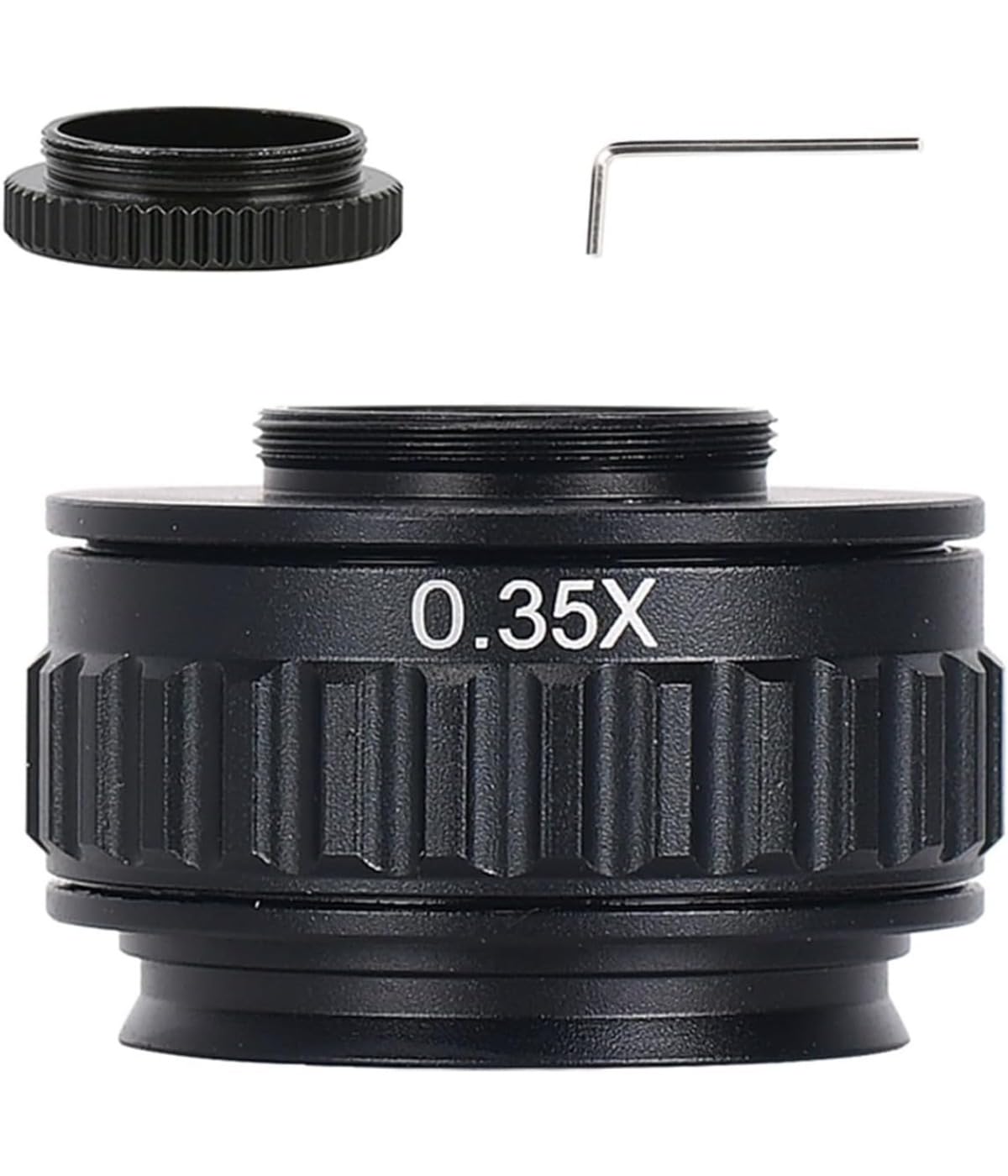 C-Mount adapter obiektywu, mikroskop CTV 38 mm, uchwyt na kamerę, adapter do mikroskopu stereo, czarny, 1 sztuka (0,35X)