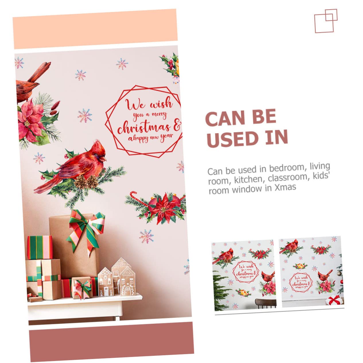 HOMSFOU 5blätter Weihnachtliche Fensteraufkleber Selbstklebende Wandtattoos Für Türen Und Fenster Festliche Dekoration Mit Weihnachtsmotiven Teilig Langlebig Und Farbenfroh Für