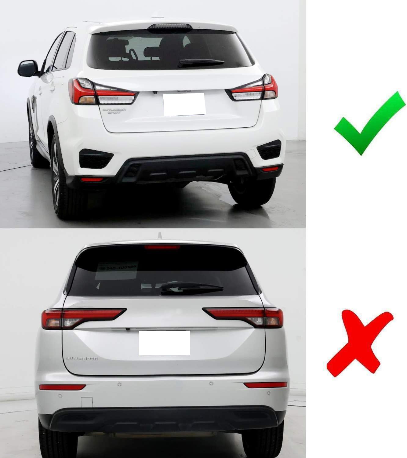 iJDMTOY Dark Smoked Lens 60-SMD LED Bumper Reflector Lights Compatible With 2020-up Mitsubishi Outlander Sport, Function as Tail, Brake & Rear Fog Lamps