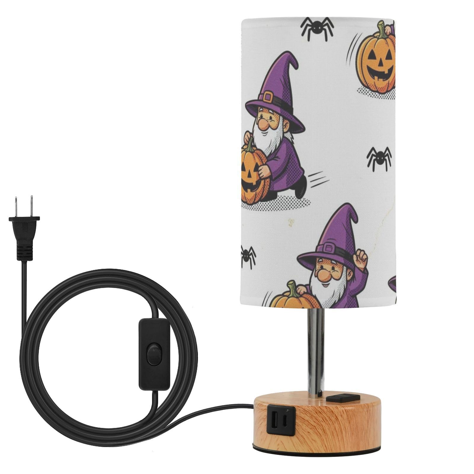 Yuiboo Lampa stołowa z portami USB C+A, lampki nocne