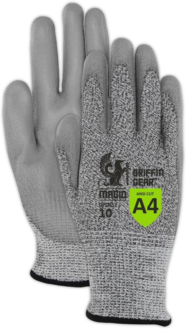 MAGID GPD45 GPD45 GPD4529 12 paires de gants de travail résistants aux coupures en polyuréthane et nitrile 9/L