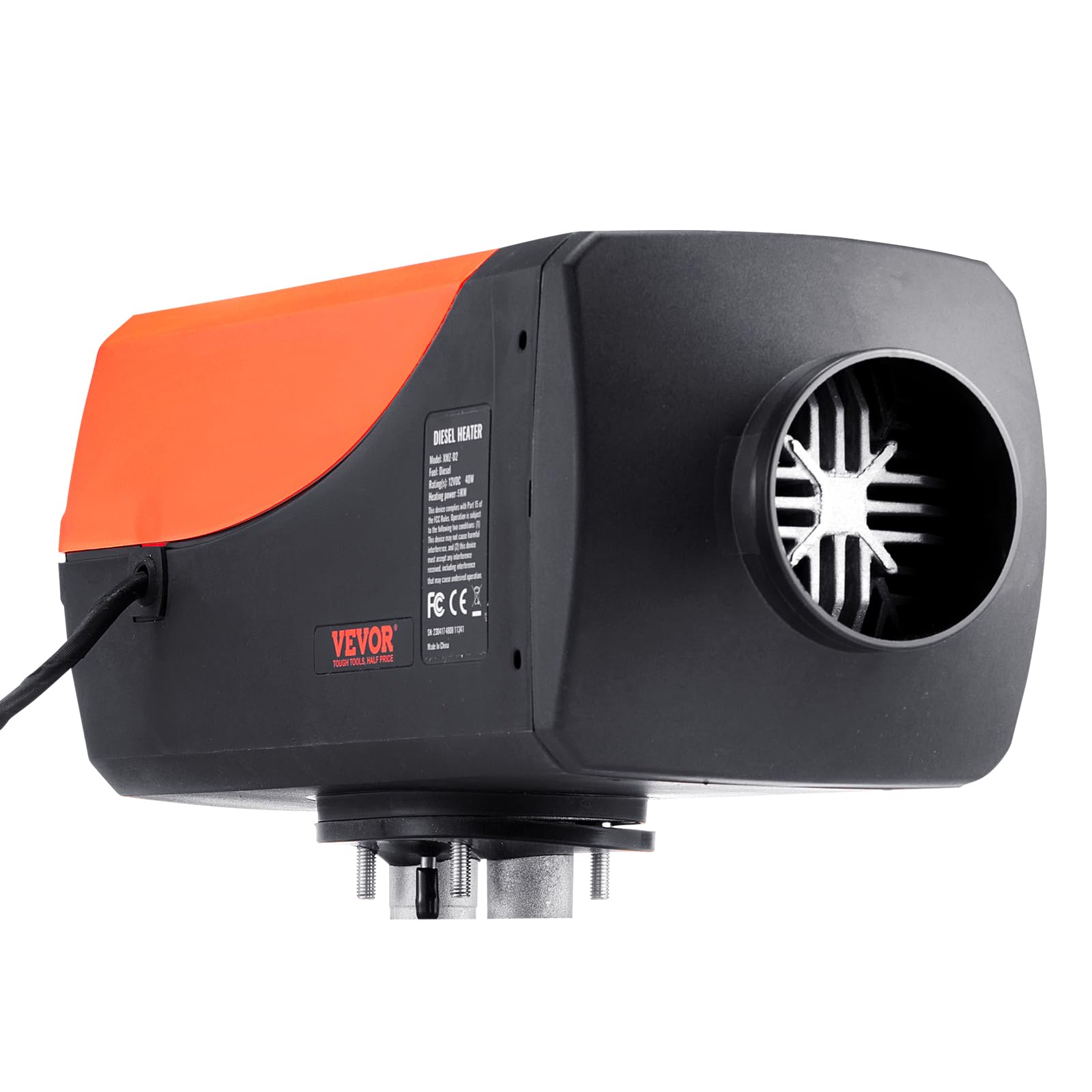 VEVOR Calentador de Aire Diesel 12V 5kW Consumo 0,16-0,52L/h Calefacción Estacionaria 8~36°C Ajustable 15-20m² Control Inteligente con LCD Bluetooth Mando a Distancia Depósito de 10L para Camión Barco