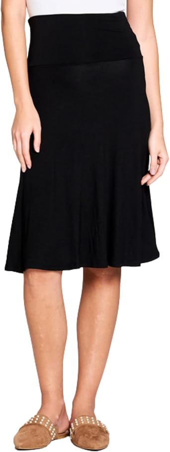 Popana A-Line Skirts for Women Knee Length, Flowy High Waisted Pull On Mid Plus Size and Petite Summer Skirts