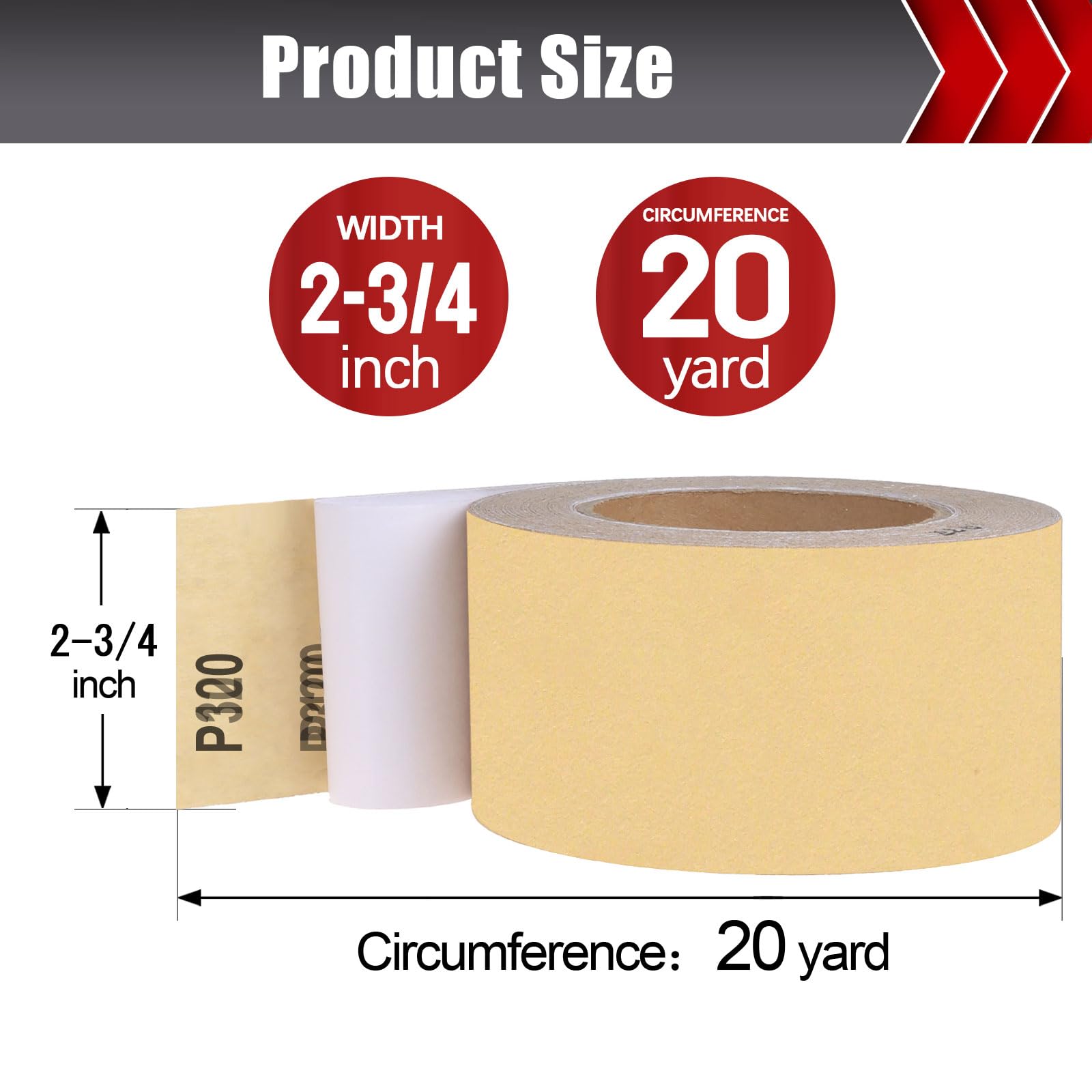 BOSHCRAFT 320 Grit Sandpaper - Longboard Roll -2
