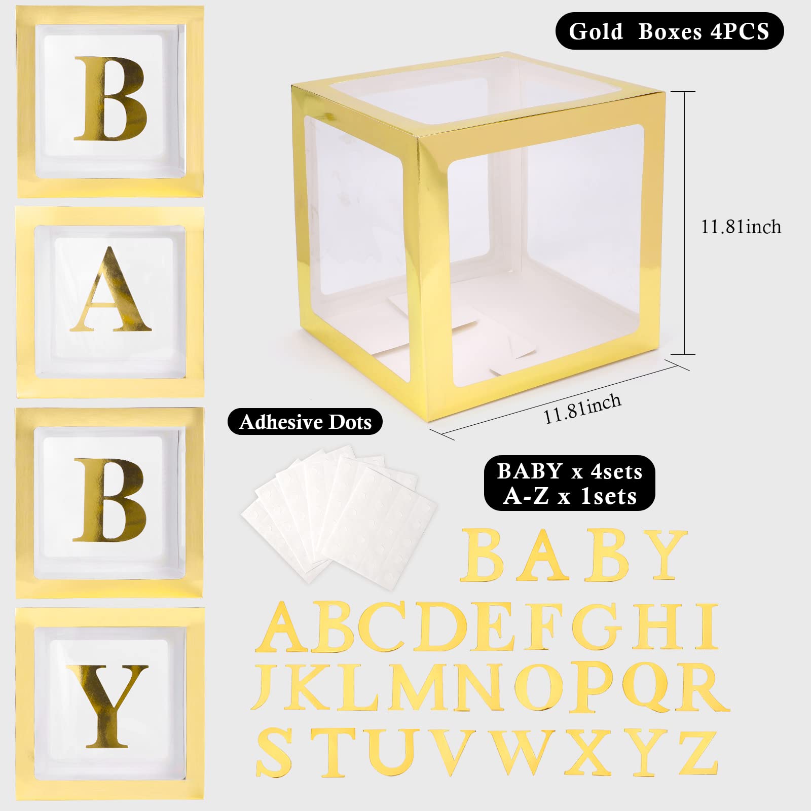 Amazon.com: Voircoloria Baby Boxes with 26 Letters for Baby Shower