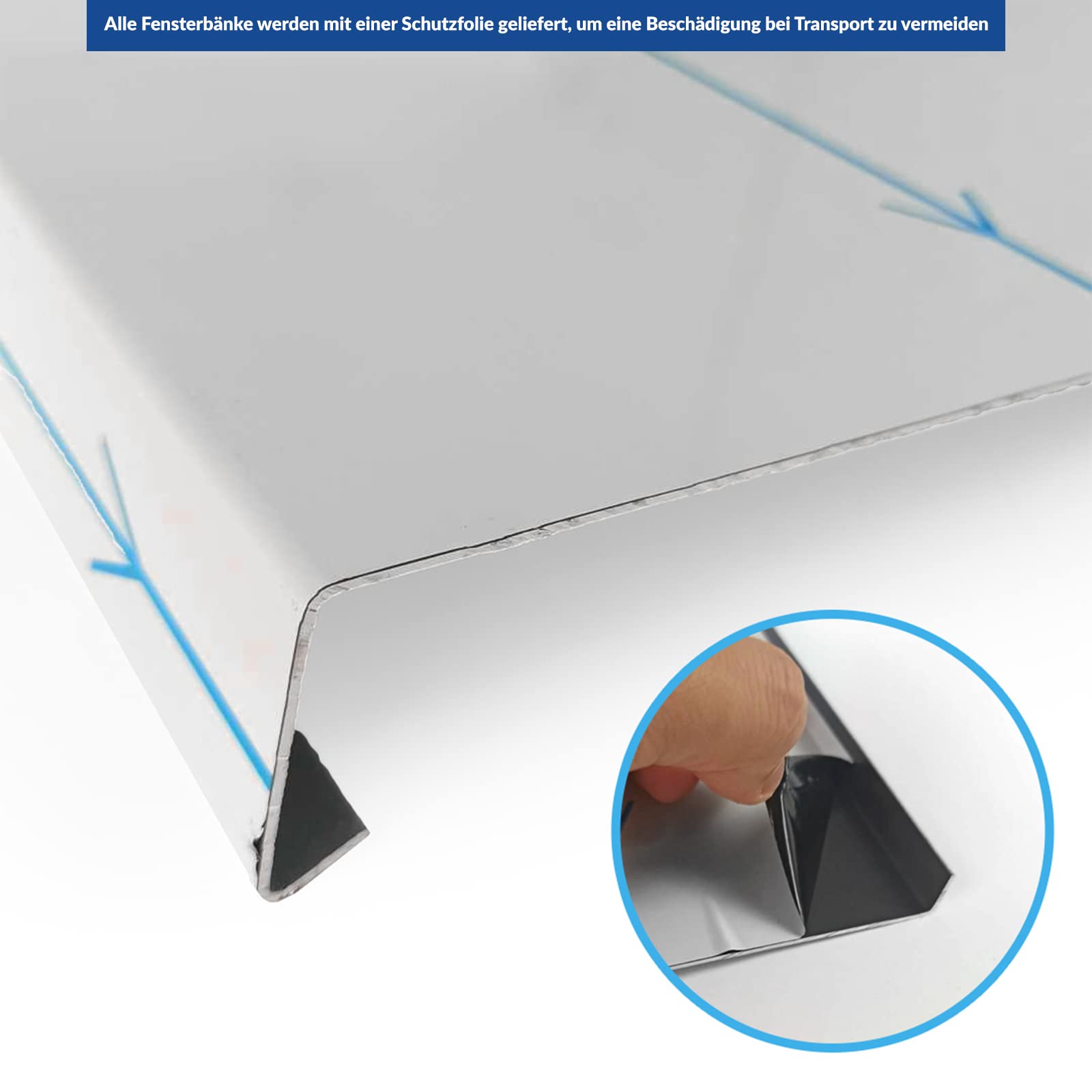 Davanzale in alluminio + verniciato a polvere | 190 cm | bronzo RAL 8017 | profondità 15 cm | resistente alle intemperie | con tappi in alluminio | davanzale esterno per finestre