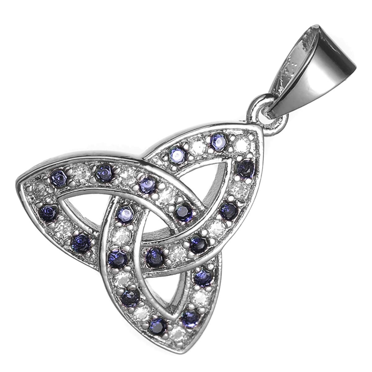 GWG JewelleryGWG Women's Necklaces Gift 18K White Gold Plated Celtic Trinity Knot Embellished with Coloured Cubic Zirconia Stones Pendant Necklace for Women