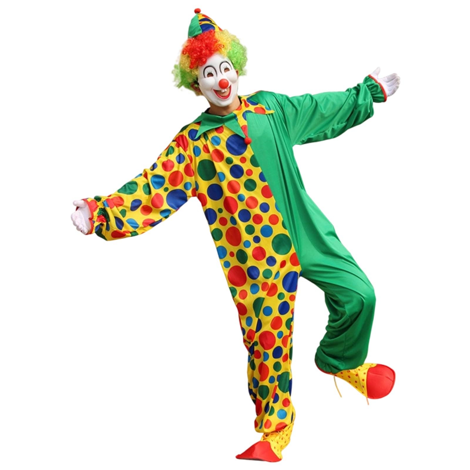 Adult Clown Circus Costume Party Fancy Dress Outfit Party Fashion - Clown Costume Unisex Adult Circus Children's Parties 2026 Carnival Theme Parties Adult Costume for Stage Performance Unisex
