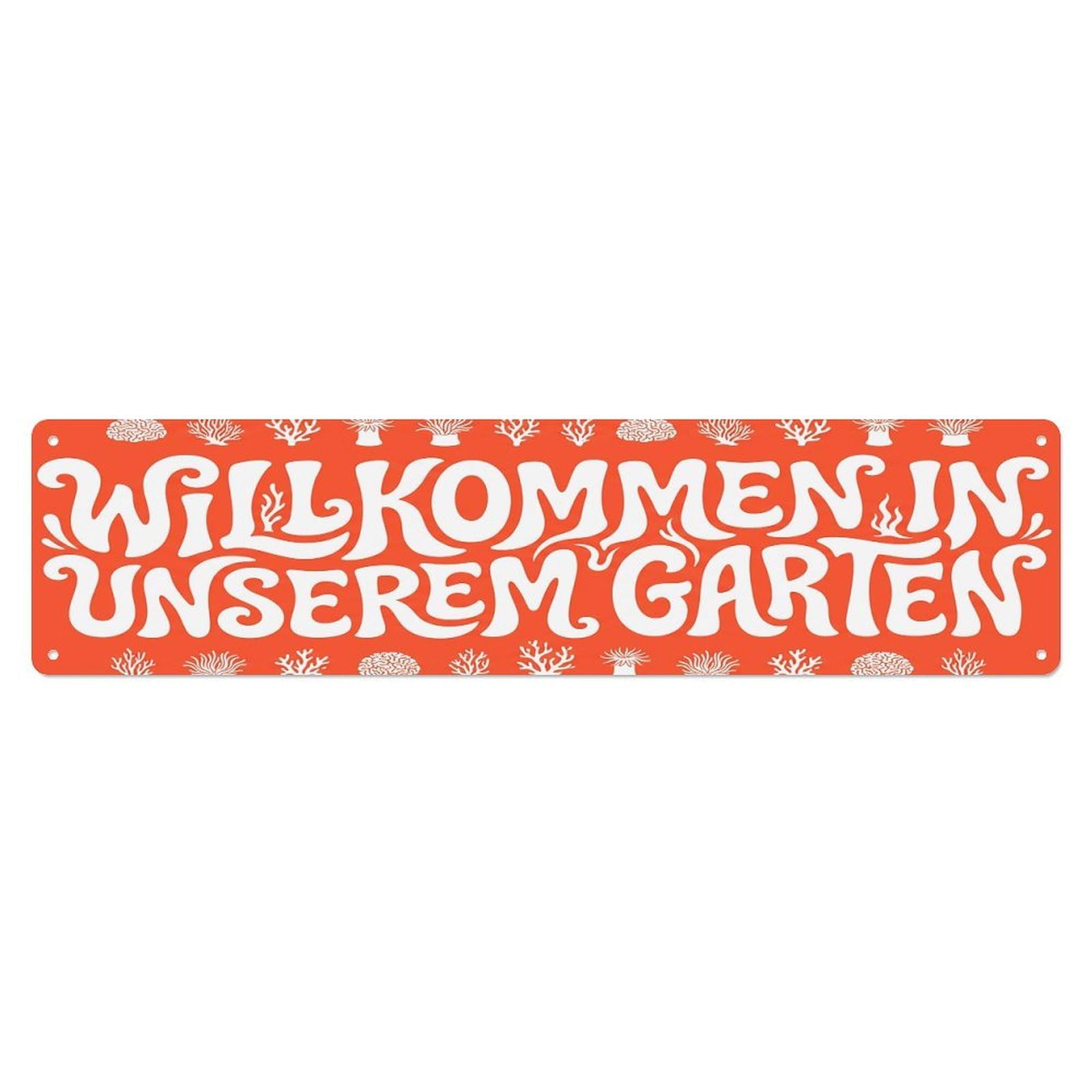 Vintage Welcome to Our Garden Coral Reef Metal Tin Sign