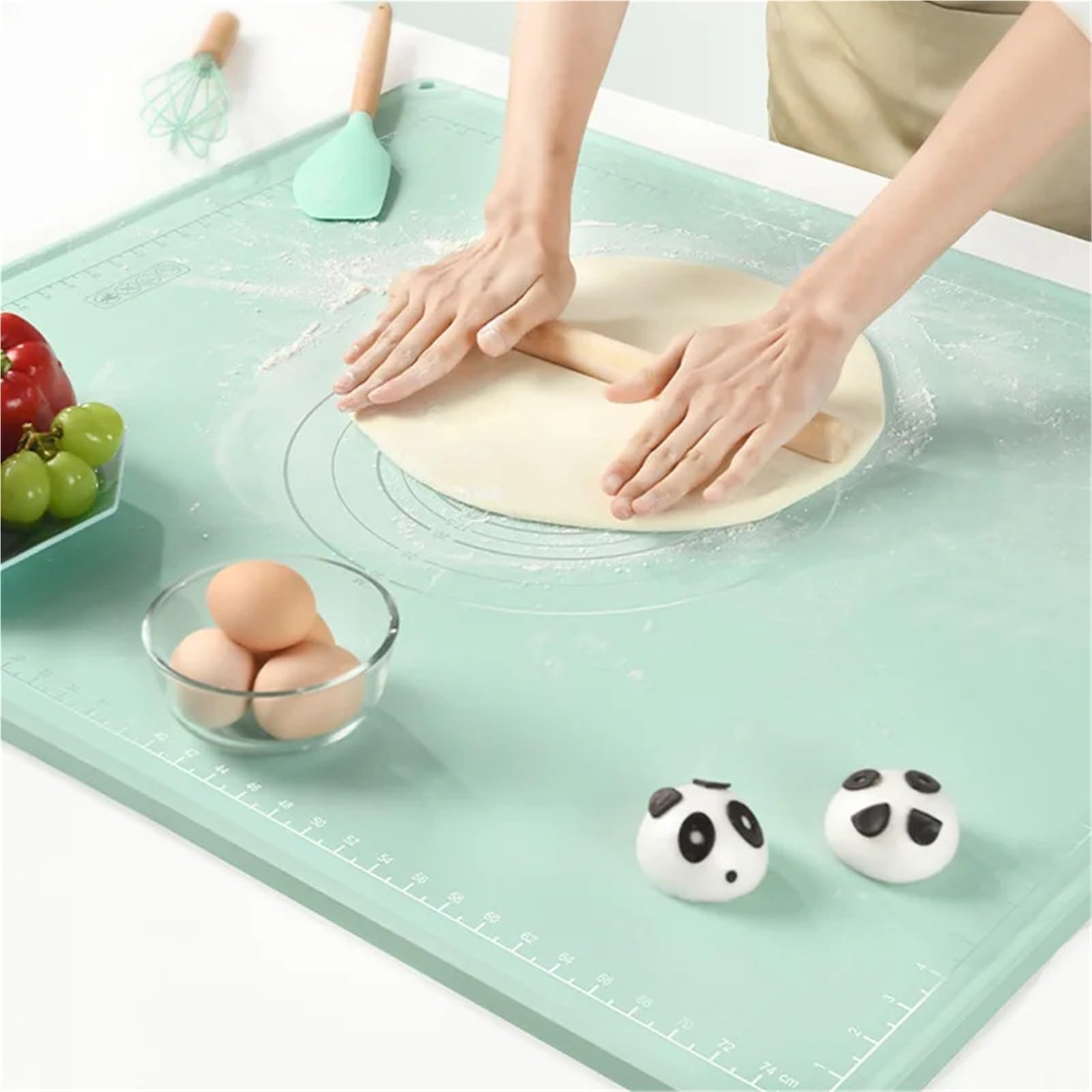 Tapetes para hornear Tapete de silicona for amasar masas, ideal for preparar dumplings, fideos, tartas y pasteles. Antideslizante. Accesorios cocina(45x65cm)