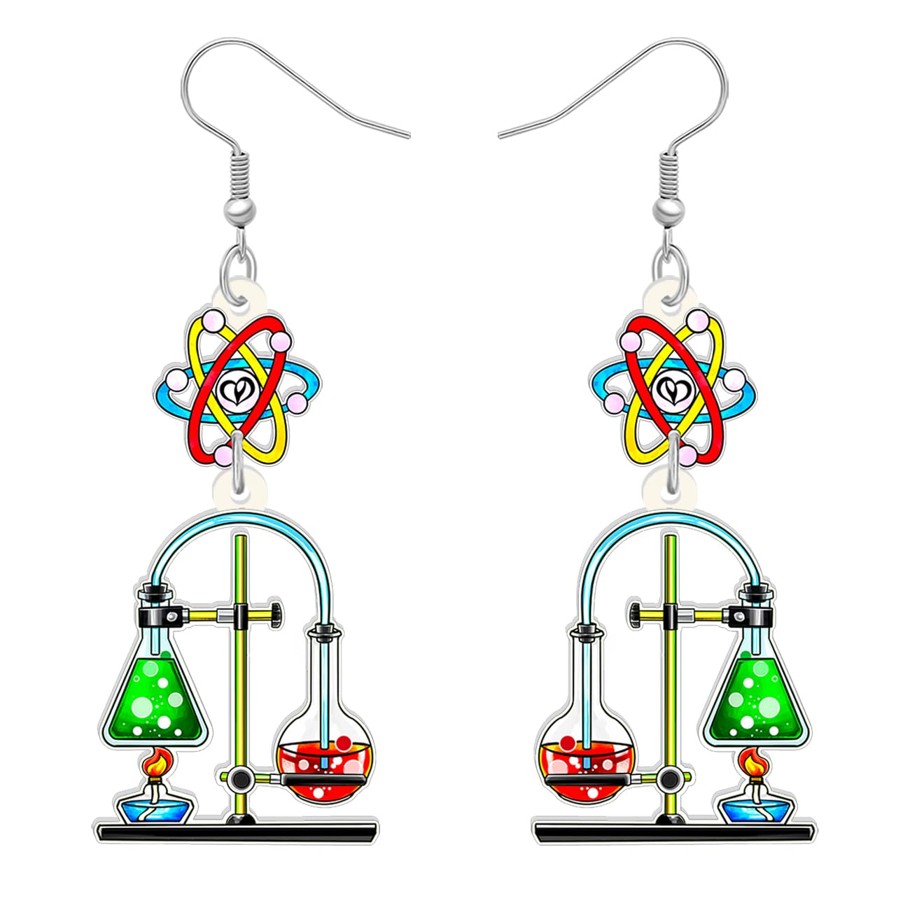 Acrylic Colorful Science Laboratory Microscope Teacher Dangle Earrings for Women Biology Chemistry Teacher Appreciation Jewelry Gifts for Back to school