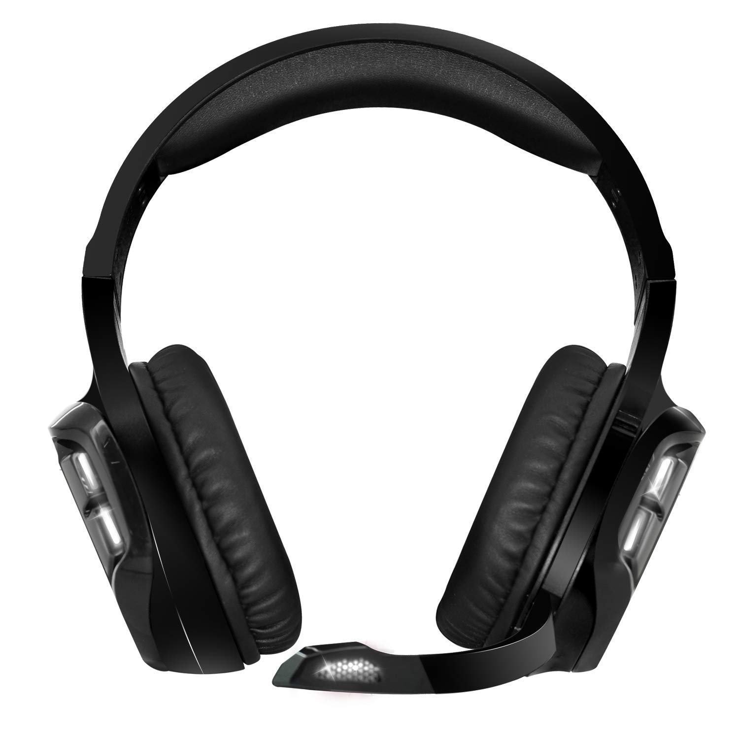 SPIRIT OF GAMER - XPERT-H1100 - Auriculares Inalámbricos 7.1 Surround Black Pro Gamer - LED Blancos - Piel Sintética - Micrófono Flexible - Autonomía 12H - PC / PS4 / XBOX ONE/SWITCH/MAC