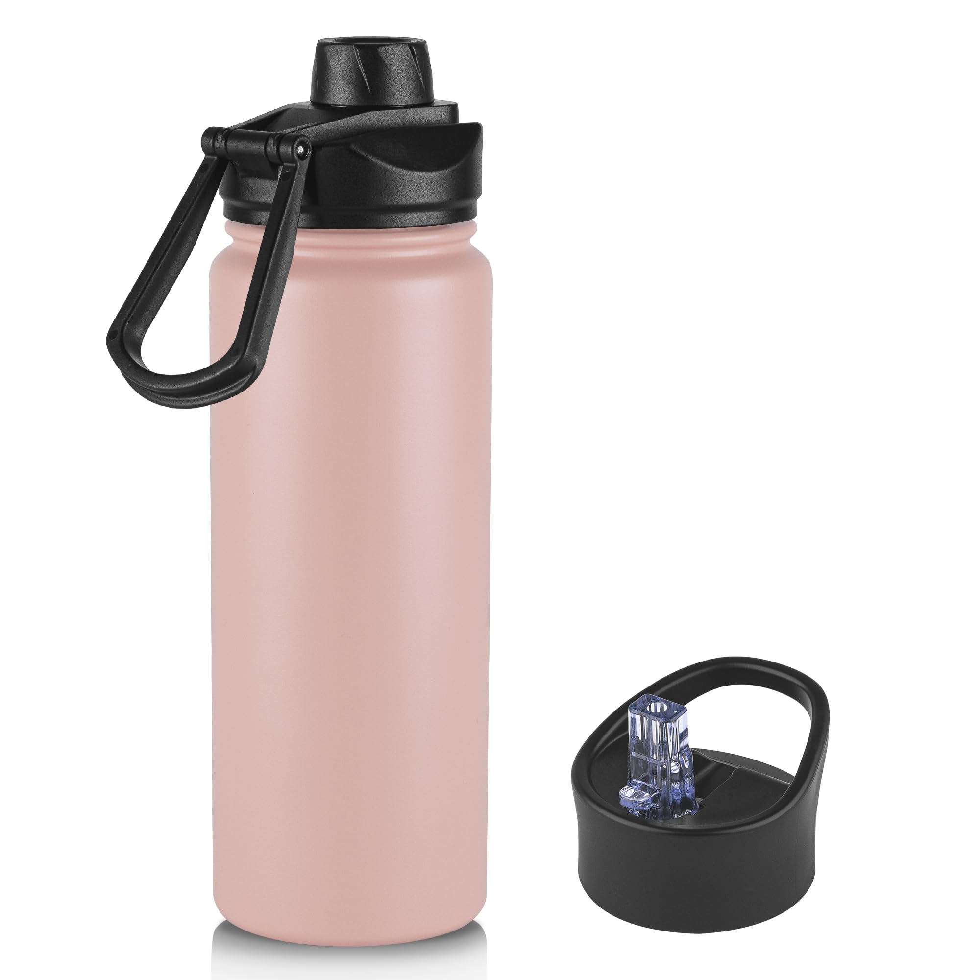 16 oz Insulated Water Bottle with Straw Lids, Stainless Steel Kids Water Bottles for School, Double Wall Vacuum Metal Water Bottle with Straw & Wide