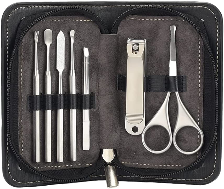 set tagliaunghie, 7 pezzi Kit tagliaunghie Cura delle unghiePedicure Forbici Pinzette Pick for orecchie Utilità Set di strumenti for manicure for unghie