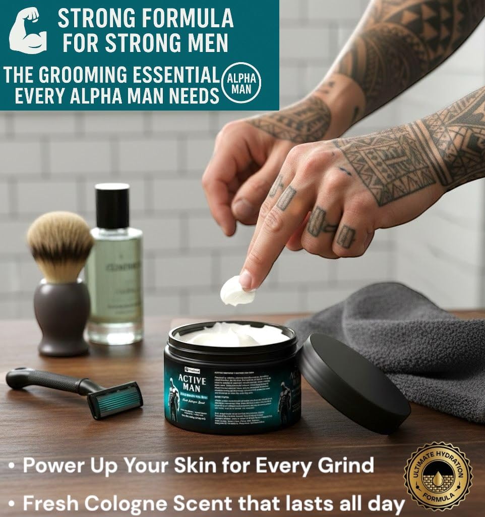 Body Butter for Men, Cologne Scented, Shea & Cocoa Butter Moisturizer | Hydrating Body Butter,Fast Absorbing Moisturizer with Cocoa & Shea butter, Cologne Scented Cream