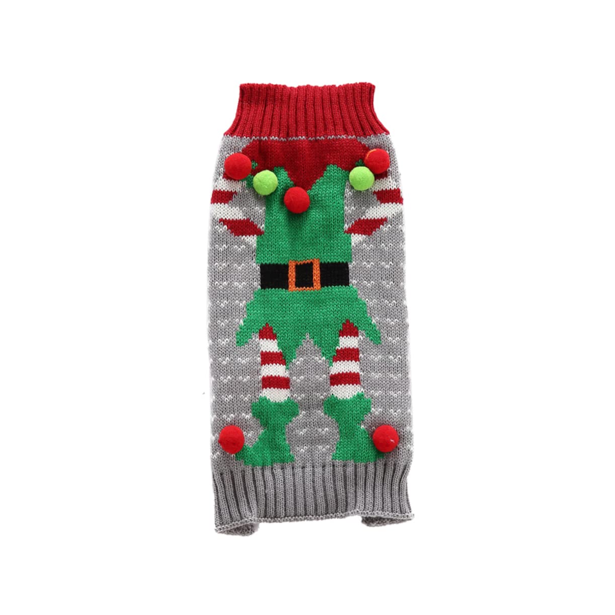 BESPORTBLE 3pezzi Costume Natalizio per Cani Maglione Grigio Clown per Animali di Piccole e Grandi Abbigliamento Festivo per Cuccioli Maglione Pelliccia Morbida per Natale