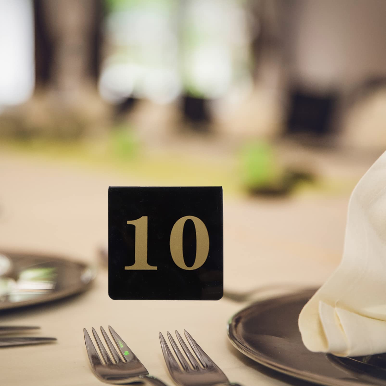 Zerodeko Numeri Da Tavolo Acrilici Neri 10 Pezzi Segnaposti Per Matrimonio Banchetti Ristorante Ricevimenti Doppia Faccia Facile Da Pulire 3.15X3.15X2.76 Pollici