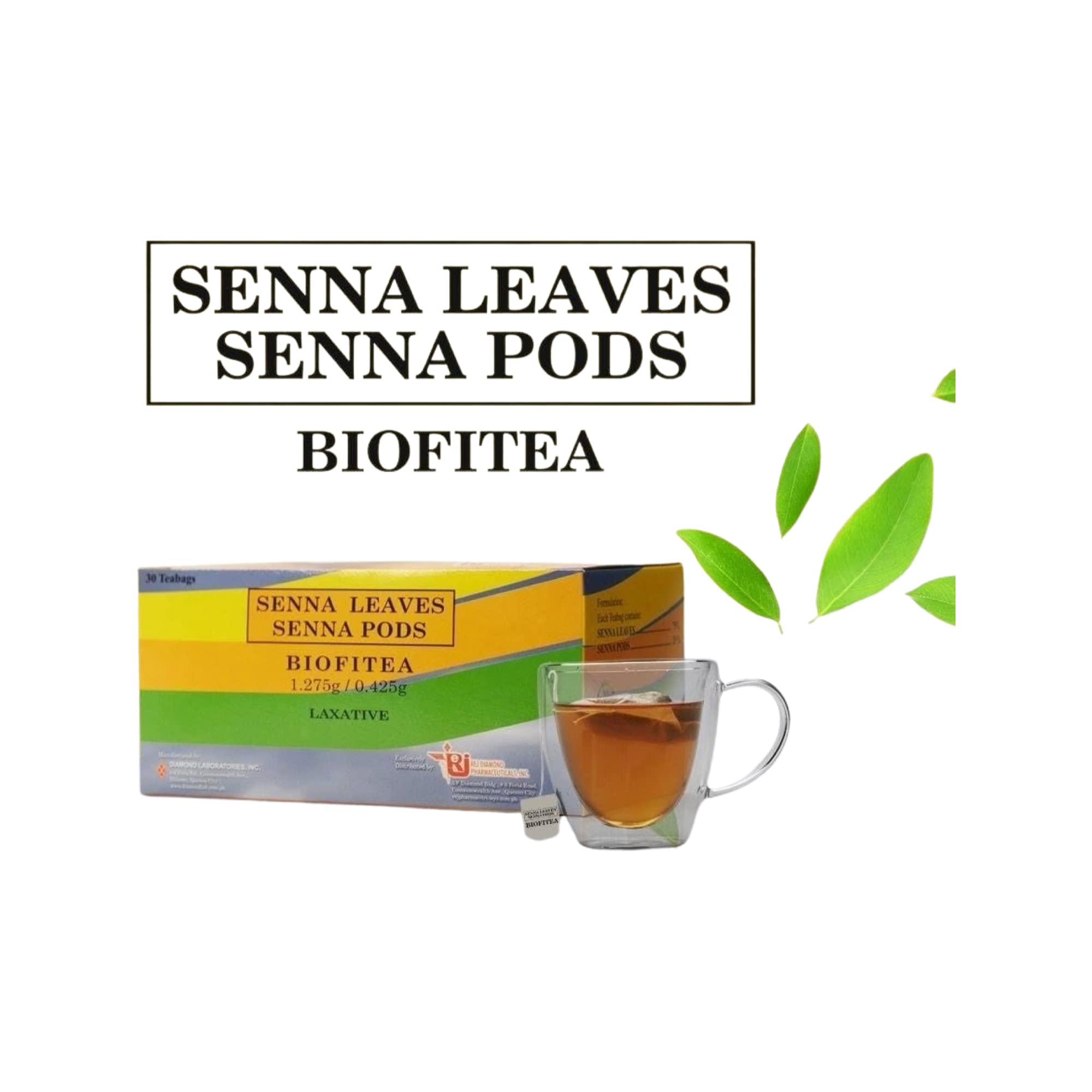 Biofitea Senna Leaves & Senna Pods Herbal Laxative Teas – 30 Teabags | Natural Detox Cleanse Tea for Constipation Relief & Digestive Health | Herbal Colon Cleanse Tea