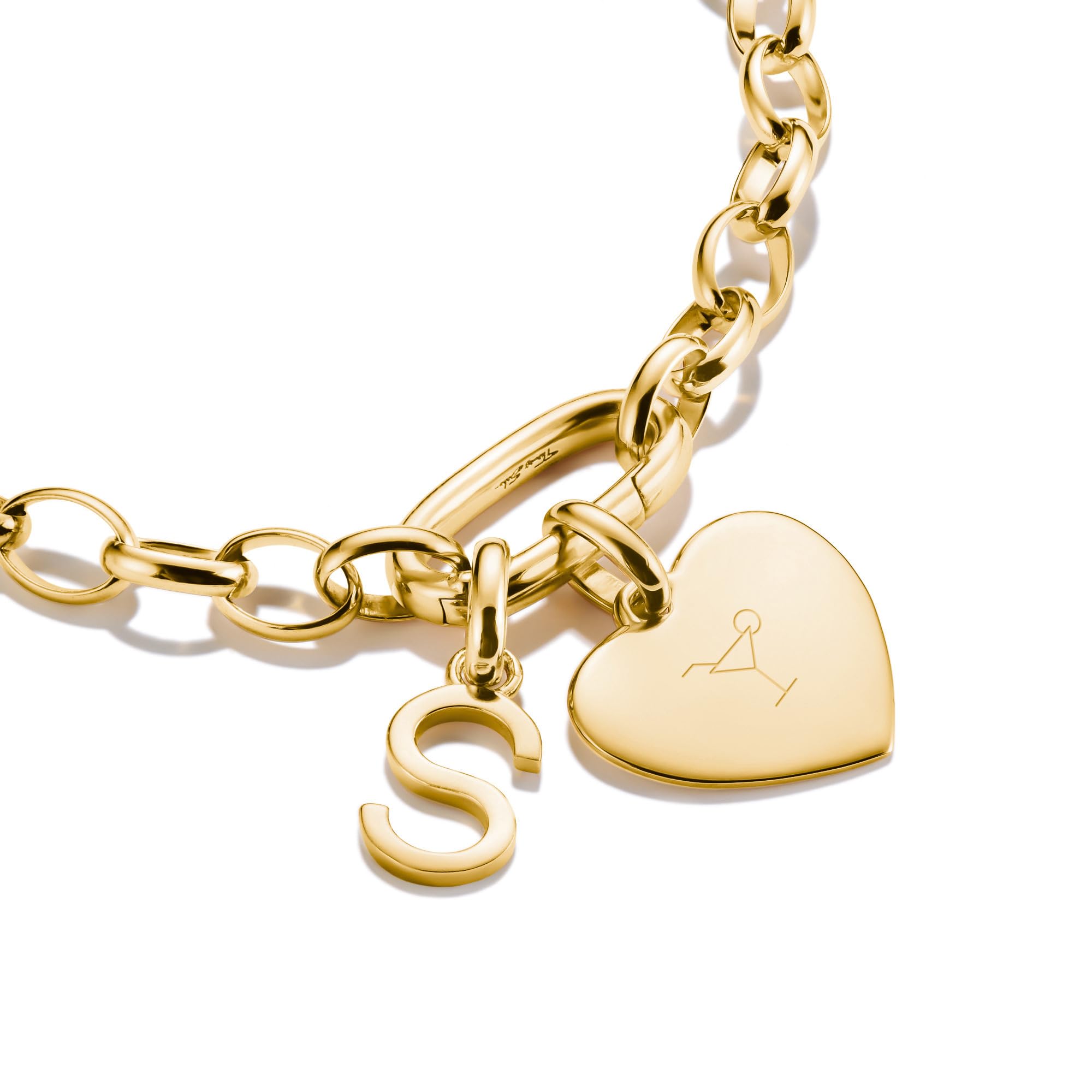 THOMAS SABO Charm Club Connect Charm-Anhänger Coin und Herz Recyceltes 925 Silber