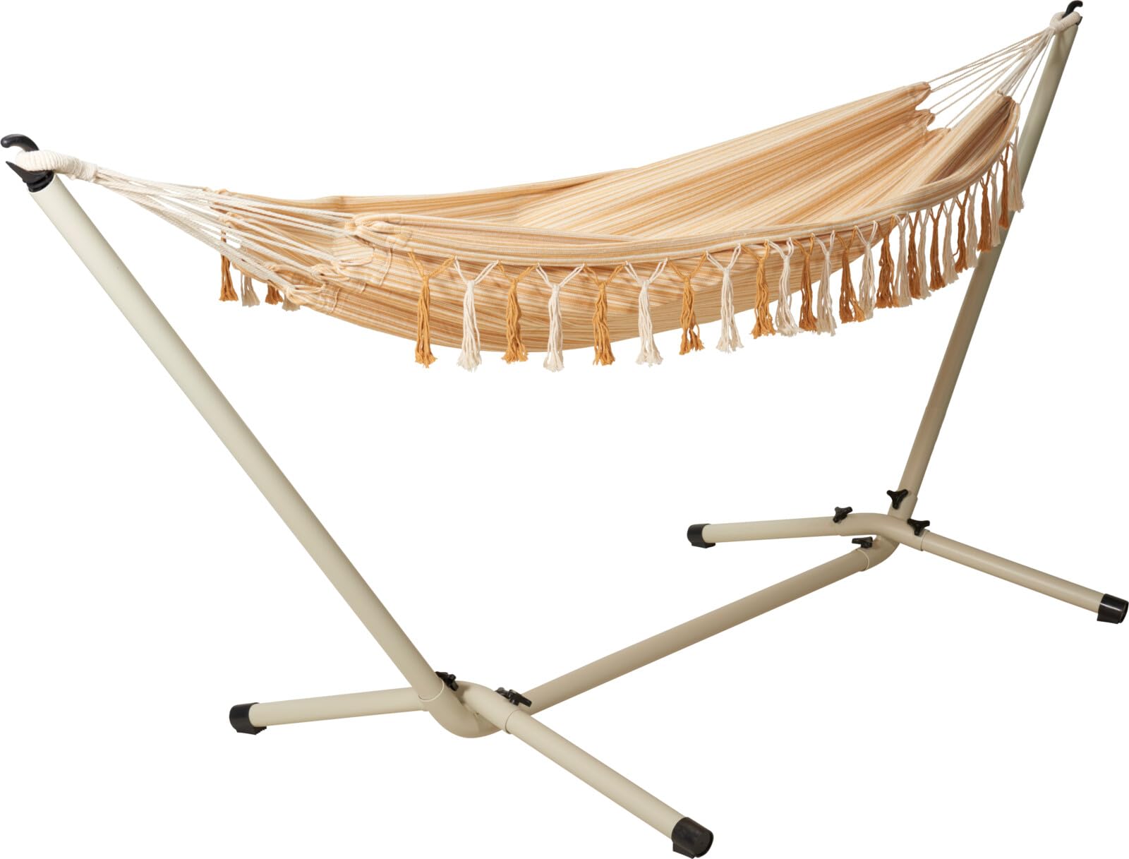 Striped Hammock With Heavy-Duty Steel Stand -
