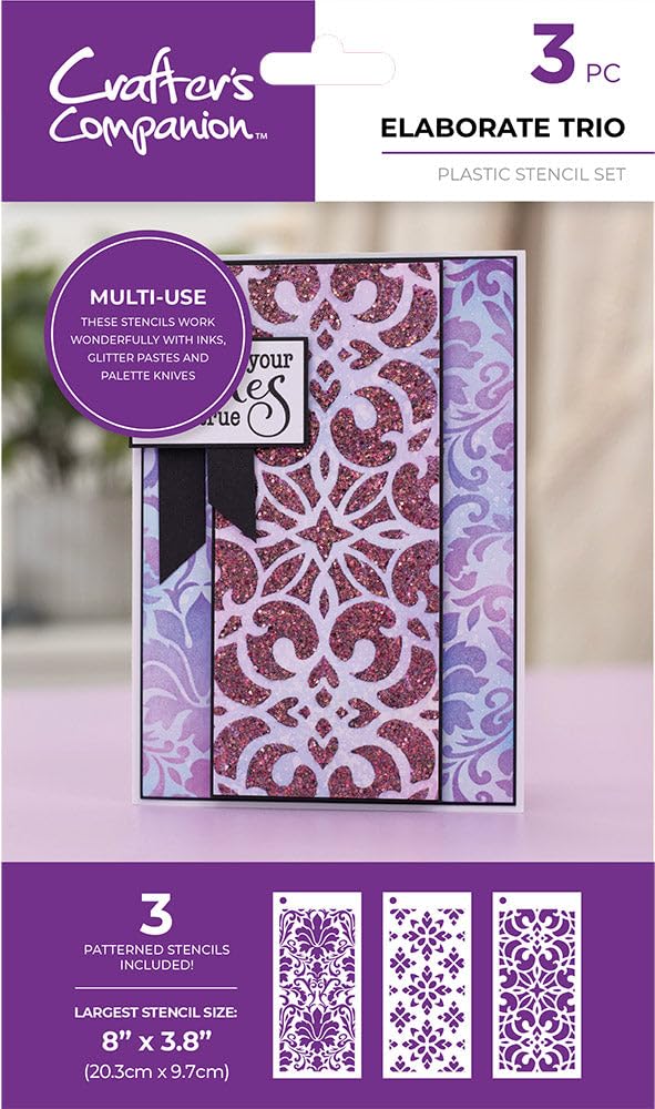 Crafters Companion - Stencil Set - Elaborate Trio