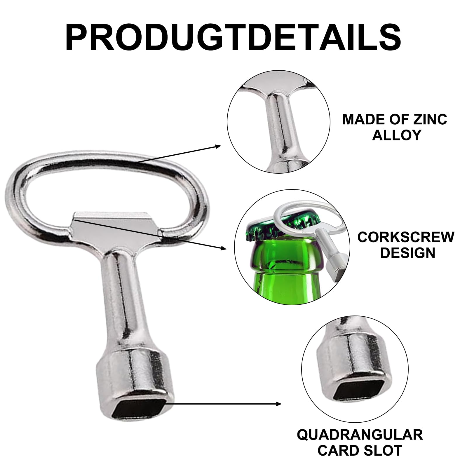 Chiave Universale Lega Zinco Chiave Triangolare 4 Vie - Lega Di Zinco - Per Contatori Gas, Acqua E Quadri Elettrici Chiave Per Contatore Enel - Foto 11