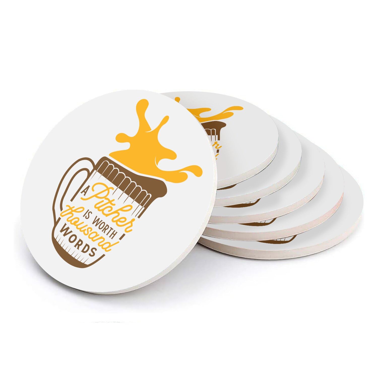 Sous verre ronds en céramique bière party lot de 6 dessous de verre