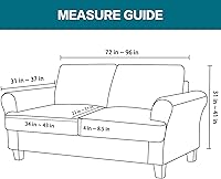 Vista 3 de Turquoize Funda de terciopelo para sofá, fundas elásticas para sofá, paquete de 2 fundas para sofá con cojines en forma de T, fundas de cojín