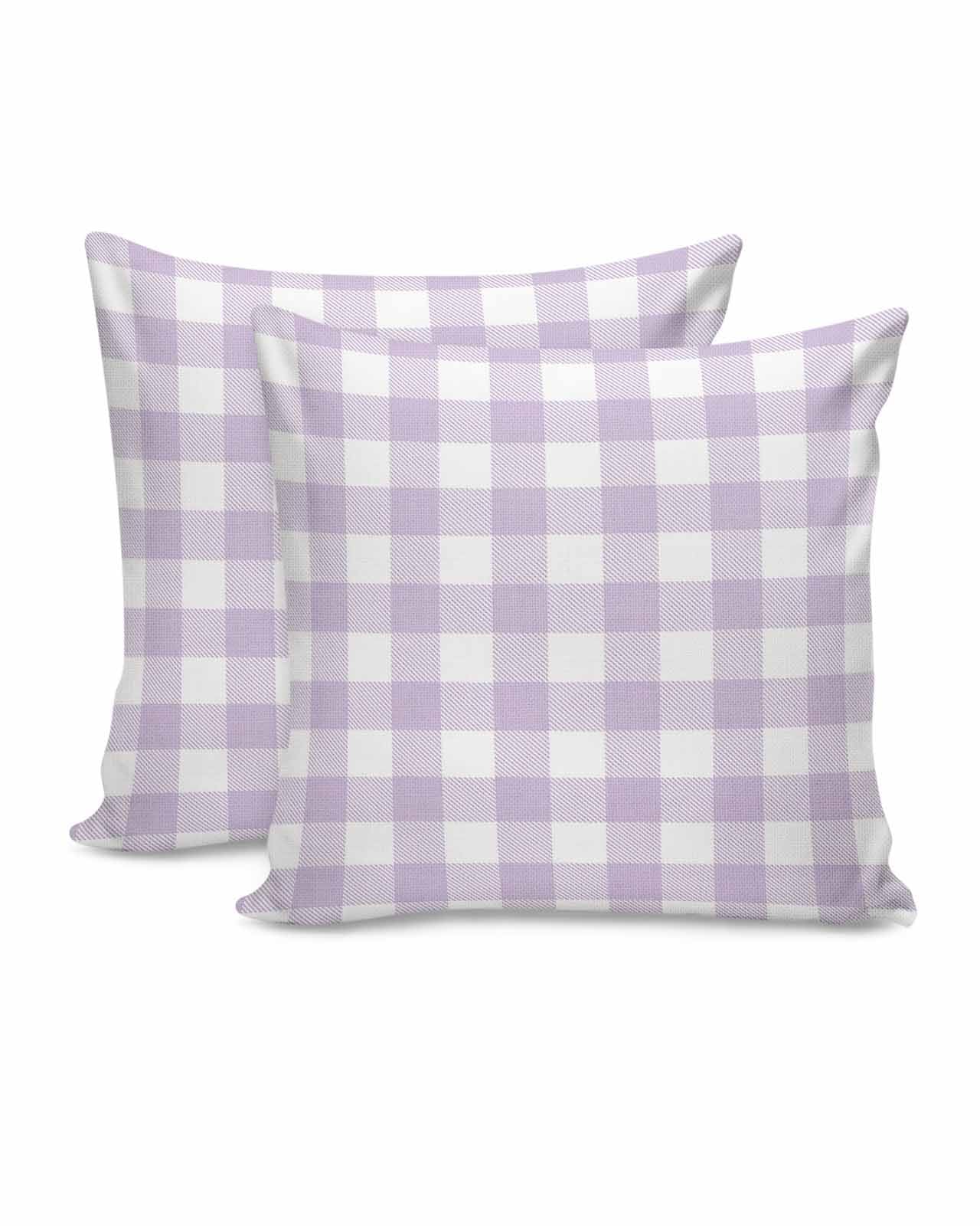 Throw Pillow Covers Set of 2 Lavender Buffalo Check Plaid Pillow Covers 18x18 Inch Decorative Pillowcases Pillows Cushion Case for Couch Bed Sofa