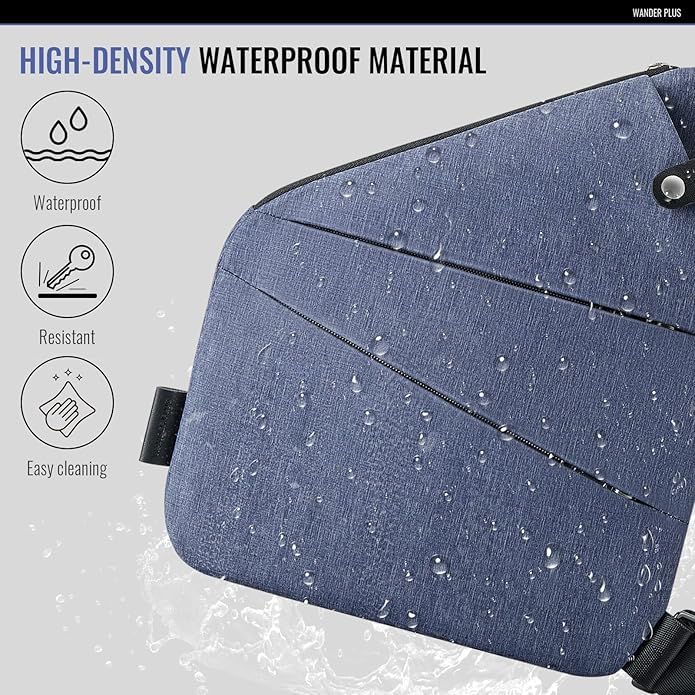 Image of WANDER PLUS Anti Theft Crossbody Travel Bag for Women Men, Multi-Pocket Crossbody Bag, Slim Sling Bag