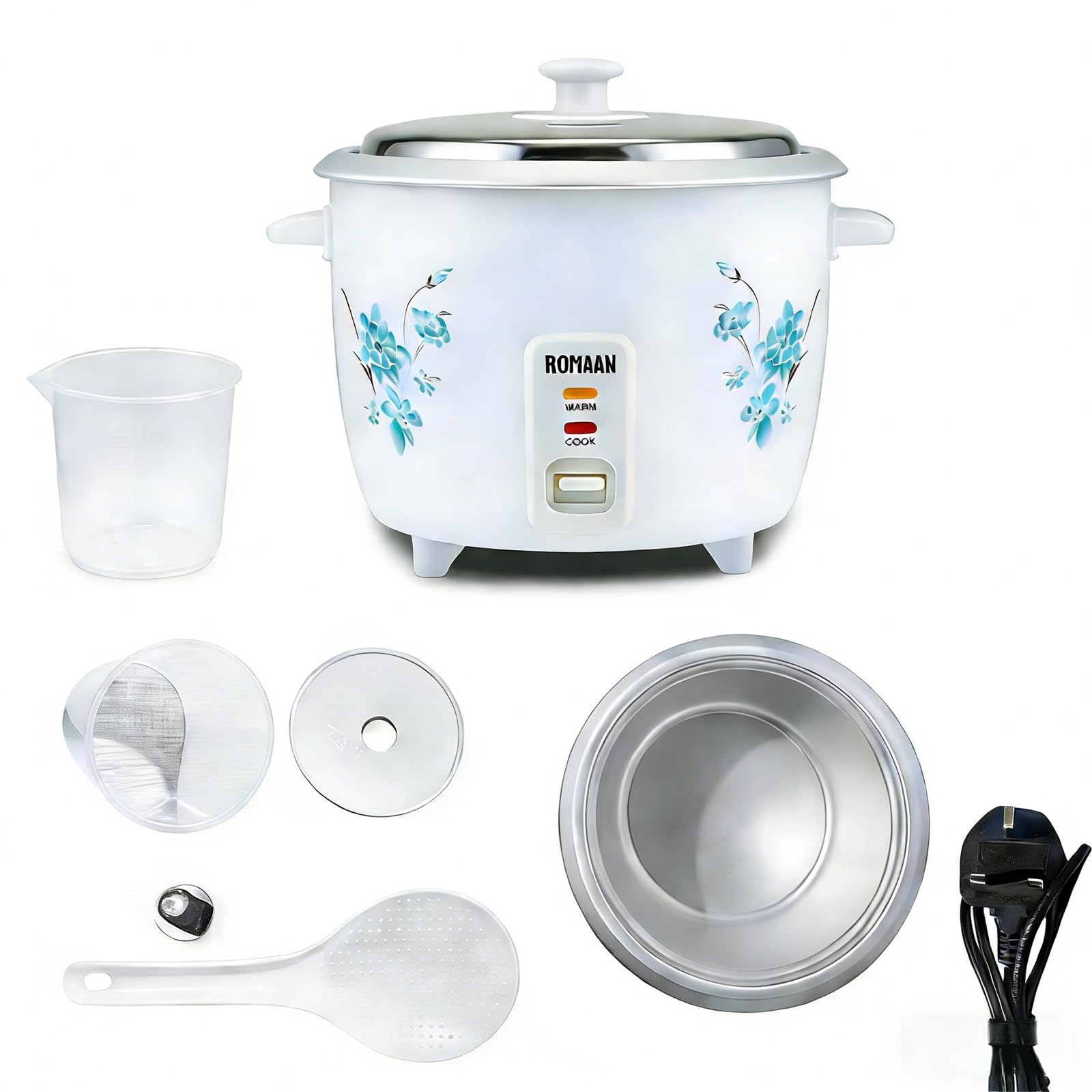 0.8L Electric Rice Cooker Non-Stick Removable Bowl and Keep Warm Function Catering (0.8L)