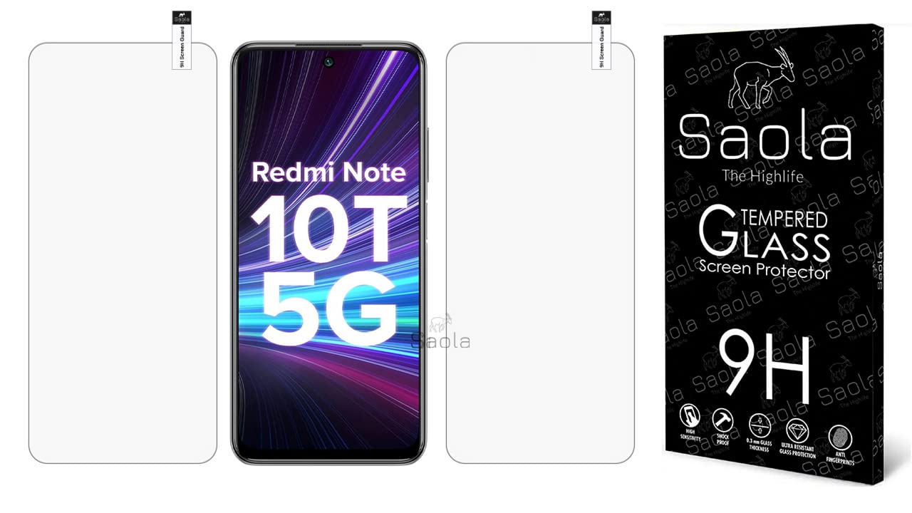 Saola 9H Clear Tempered Glass For Xiaomi Redmi Note 10T 5G (Pack Of 2) With Free Installation Kit. Full Screen Coverage - 6.5 Inch (B0BG148W52) Amazon Price History, Amazon Price Tracker