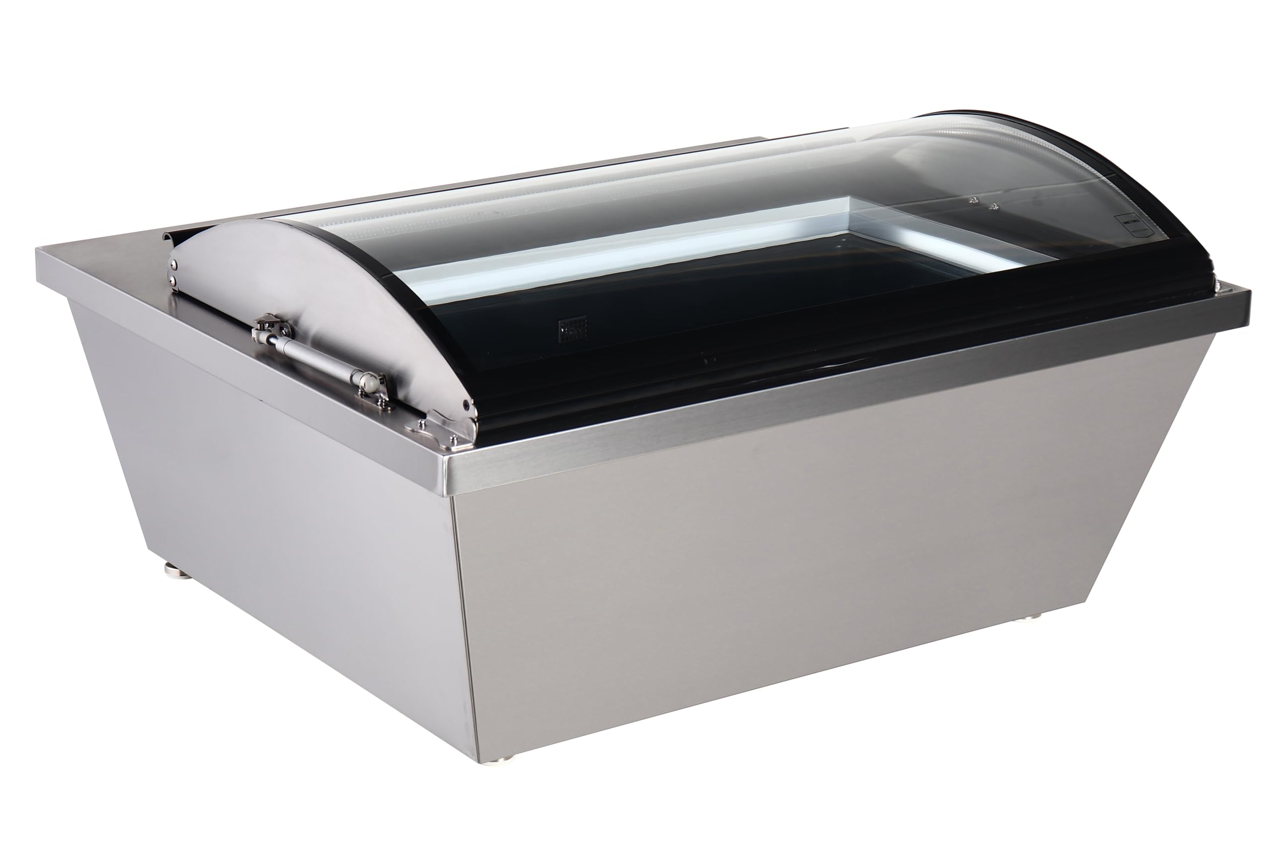 METRO Professional Vitrina de Sobremesa para Helados GIV1087C, 86.7x73.5x44.6 cm, 20 L, 4 Cestas, Tapa de Vidrio, Plata