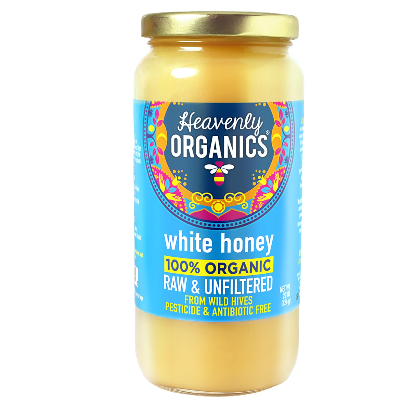 Heavenly Organics - Organic Raw White Honey 22 Oz.