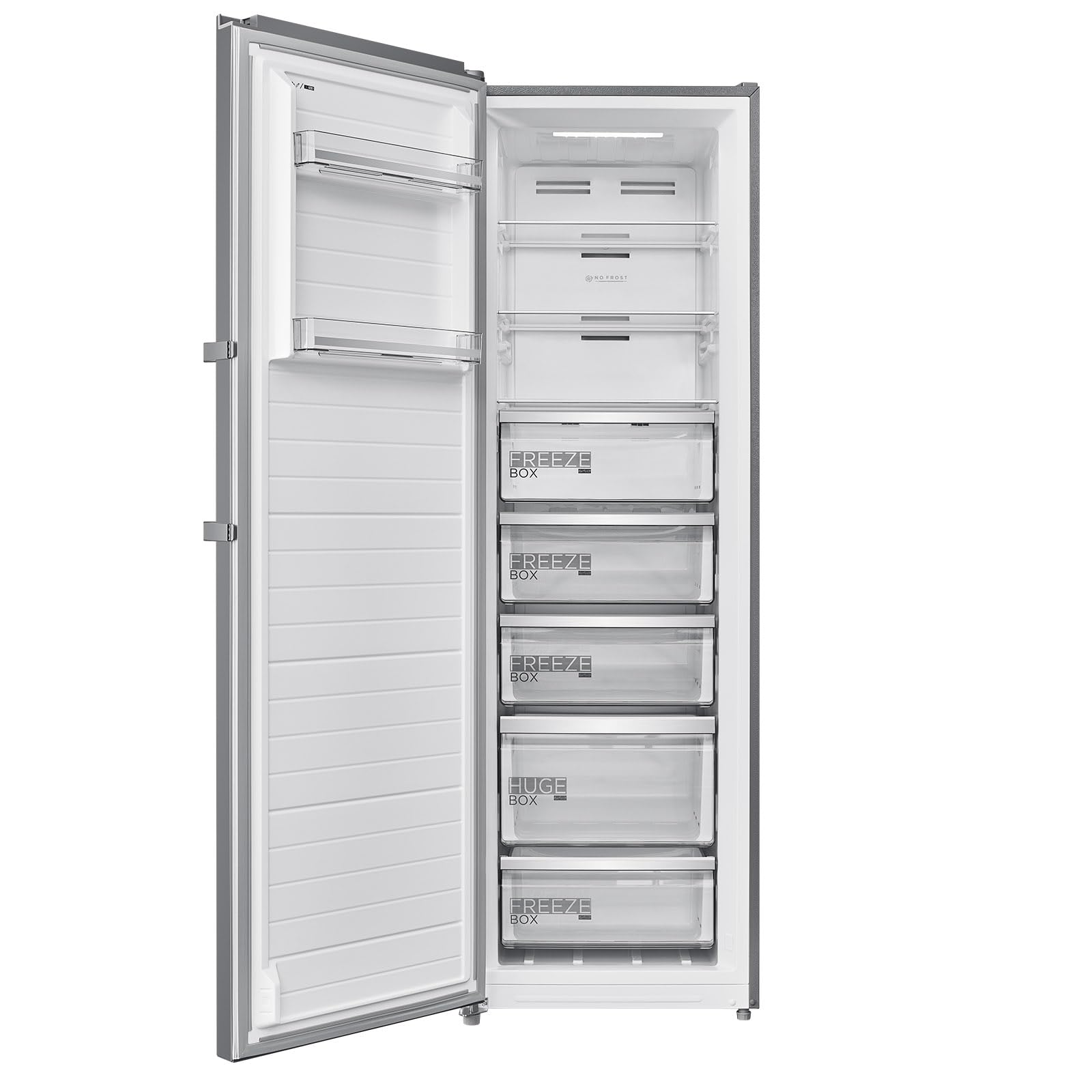 Midea Gefrierschrank & Kühlschrank in einem MDRU385MTC02 | 272L, 185 cm | Umschaltbarer Kühl- & Gefriermodus | NoFrost & Multi Air Flow | GMCC-Kompressor, 157 kWh/Jahr, Leise | Freistehend, Inox