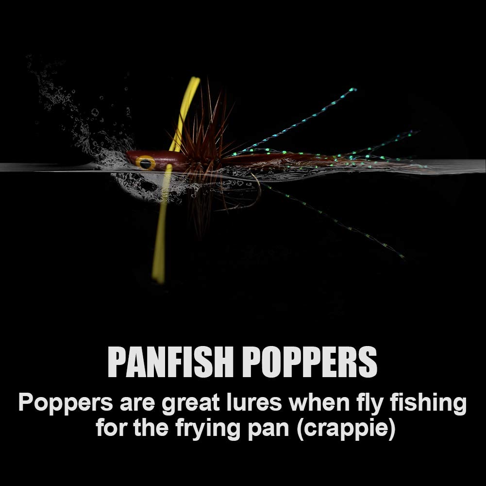 Popper-Flies-for-Fly-Fishing-Topwater-Bass-Panfish-Bluegill Poppers Flies Bugs Lures
