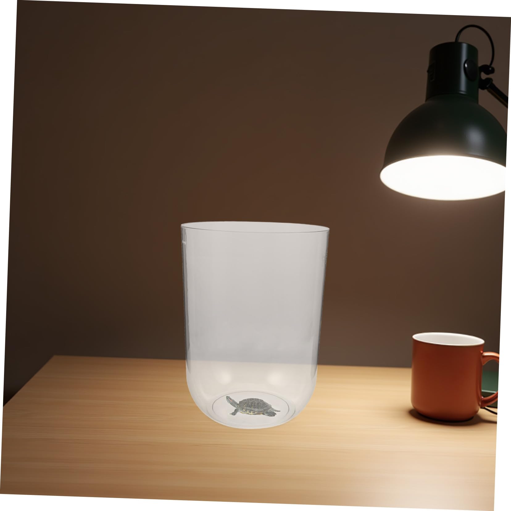 iplusmile Aquarium et Entretien Facile 8l Cylindrique en Plastique Accessoires Décoratifs et Compact pour Tortues et Bettas pour Bureau