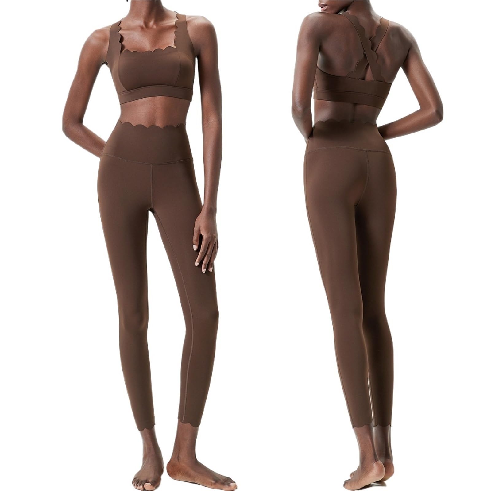 Conjunto de Yoga Traje de Gimnasio Dos Piezas, Conjunto Yoga y Fitness, Ropa Deportiva for Correr, Ajustada, súper elástica, Transpirable para el Deporte