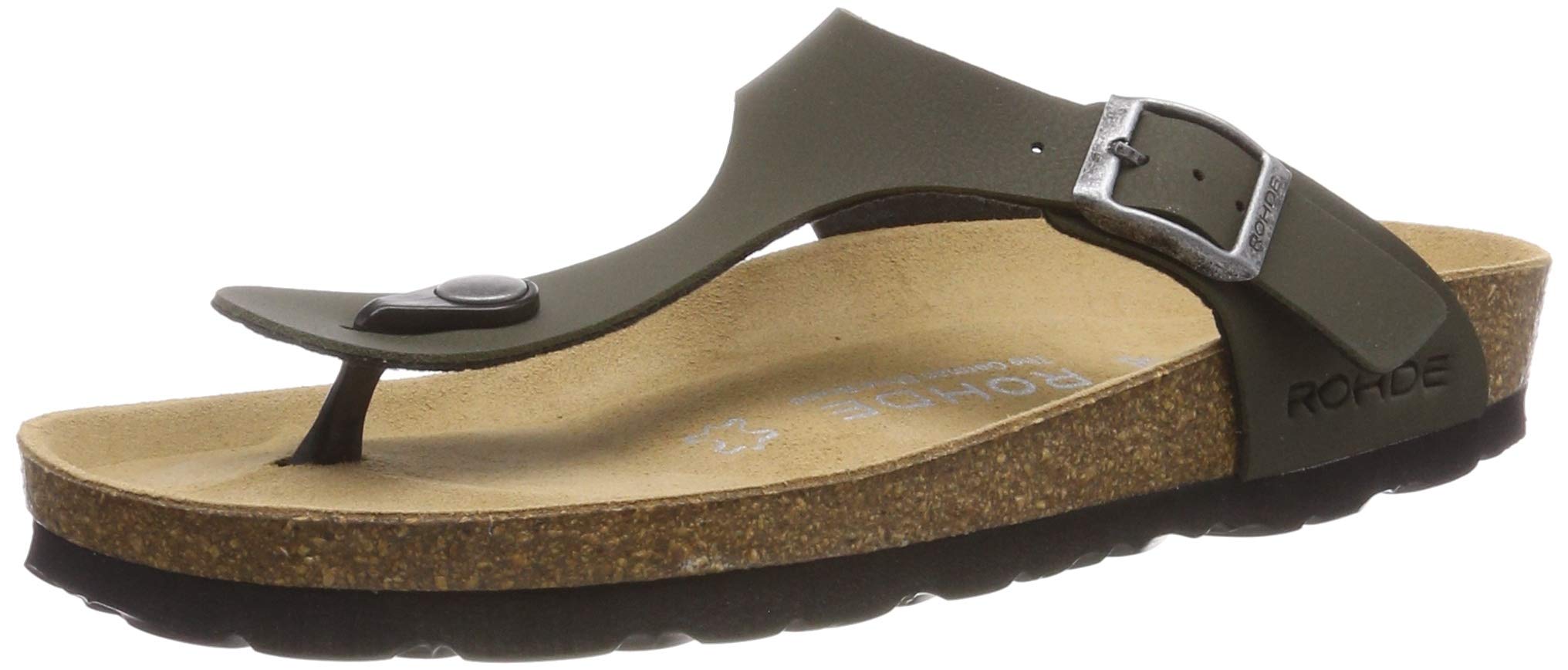 Rohde ALBA Women's Flip Flops, Toe Post Sandals, Flip Flops, Comfortable, Lightweight, Summer, Beach, Green Olive 61, 2.5 UK