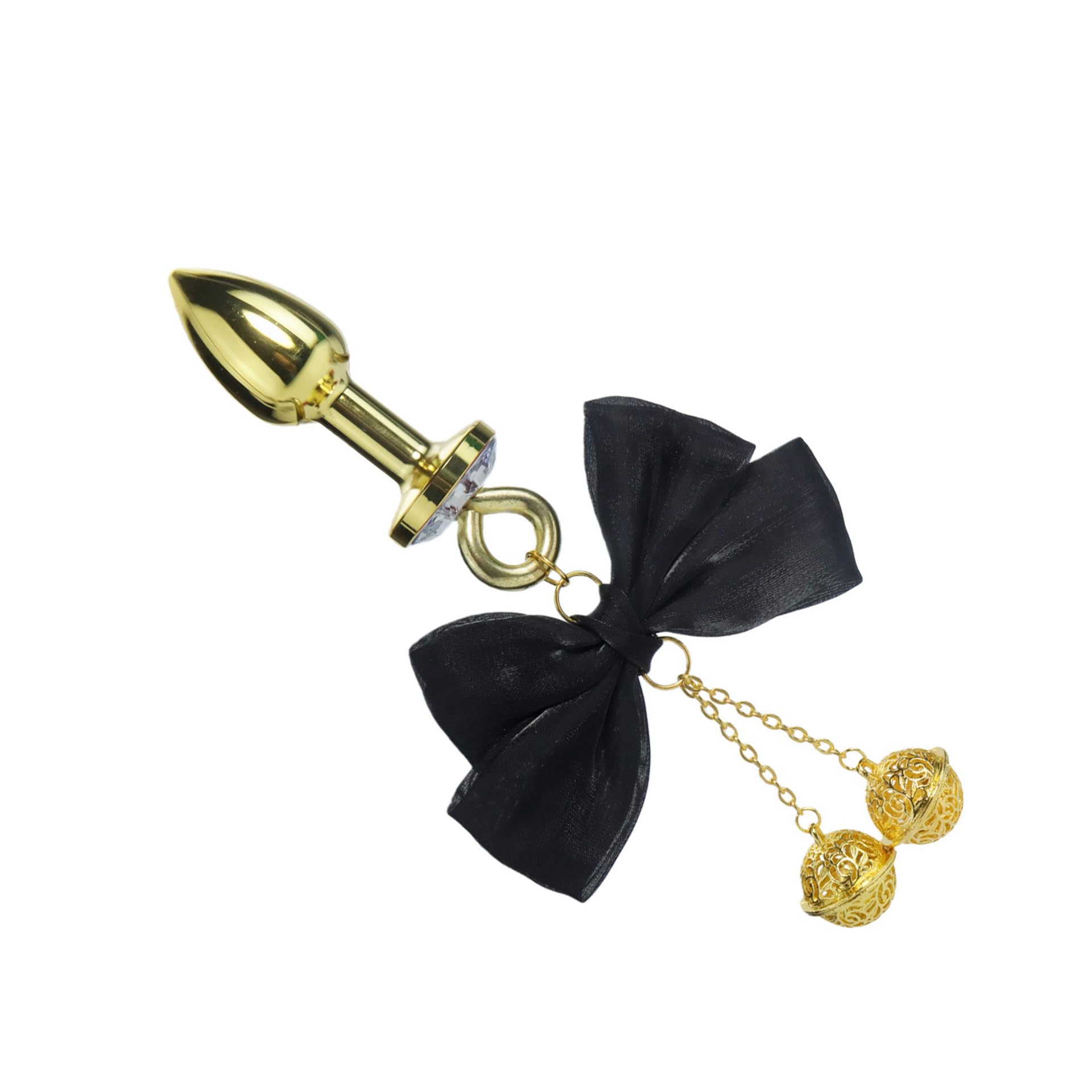 Luxury Stainless Steel Metal Anal Trainer Jewel Butt Plug SM Small Bell Adult Anal Plugs(M): H-Black Mini