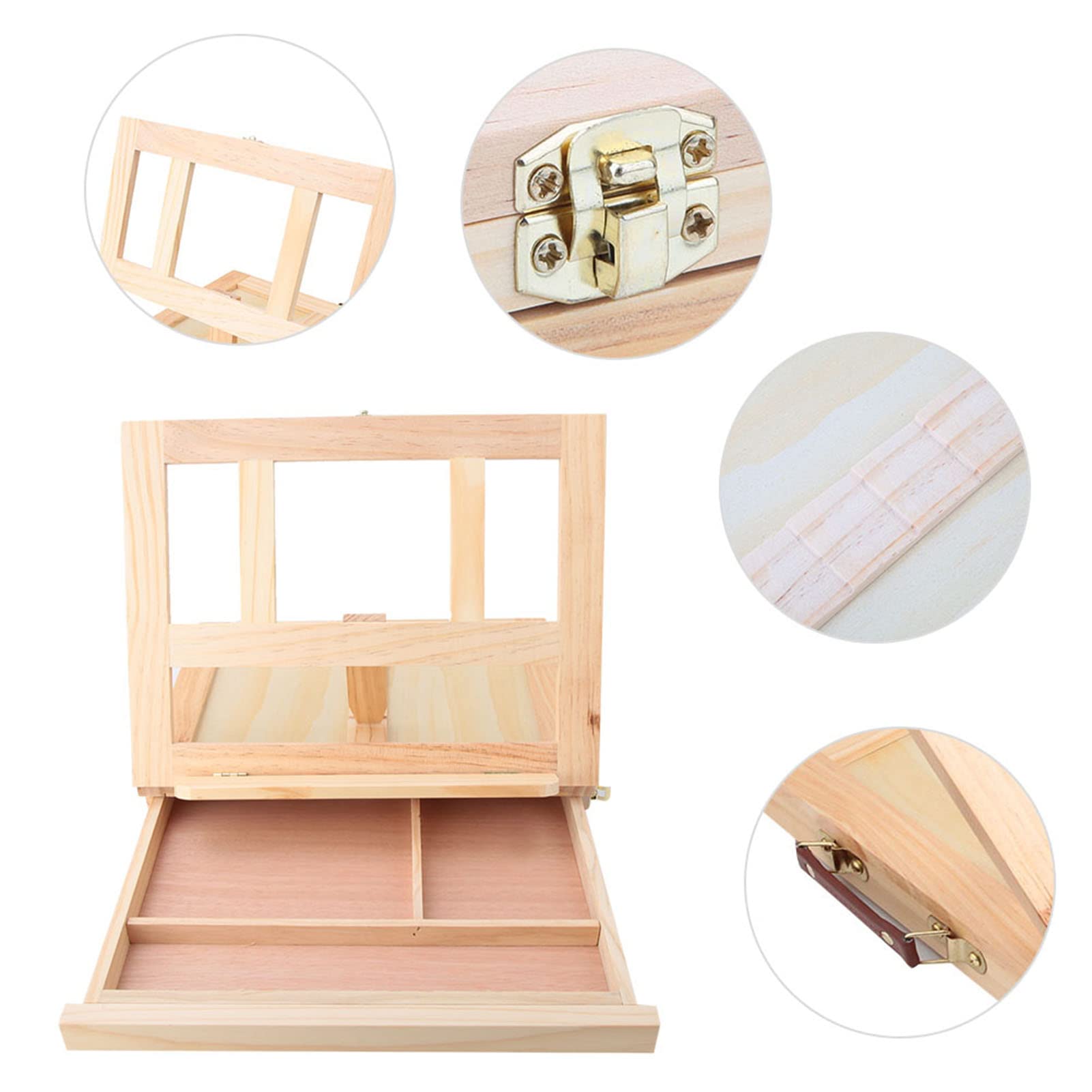 Caballete ajustable para artistas, caballete de mesa con cajón de almacenamiento, ideal para dibujar y pintar, perfecto para adultos, estudiantes y principiantes, diseño de madera duradera