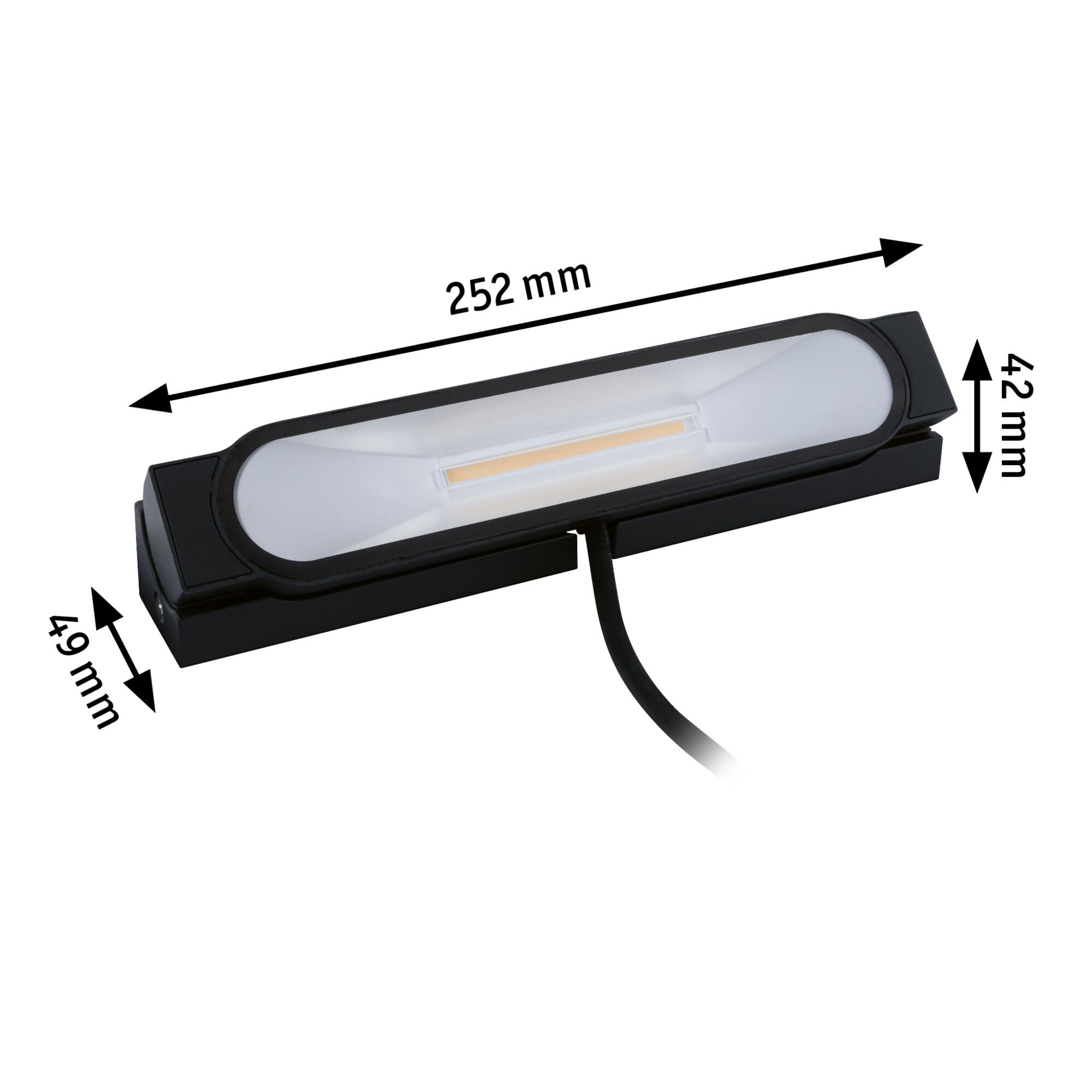 Paulmann 94670 luminaire d'extérieur LED Lèche-mur Tidos IP67 252x49 mm orientable à 70° incl. 1x6 watts gradable Outdoor Anthracite Métal 3000 K