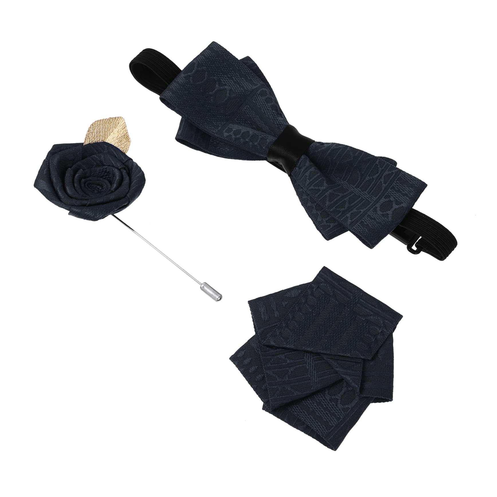 VALICLUD 1 Juego ramillete pajarita lazos los padrinos boda pañuelo para hombres Pajarita para traje novio Pañuelo bolsillo para traje hombre pajaritas para hombre camisa