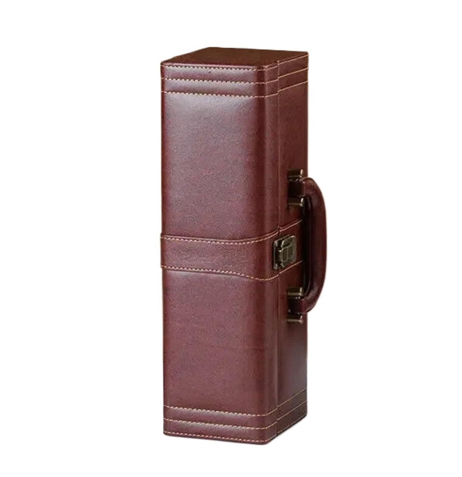 Wine Bag PU Leather Wine Bottle Box Home Storage Organizer Wine Carrying Holder Leather Box Red Wine Box For Party(Brown02)