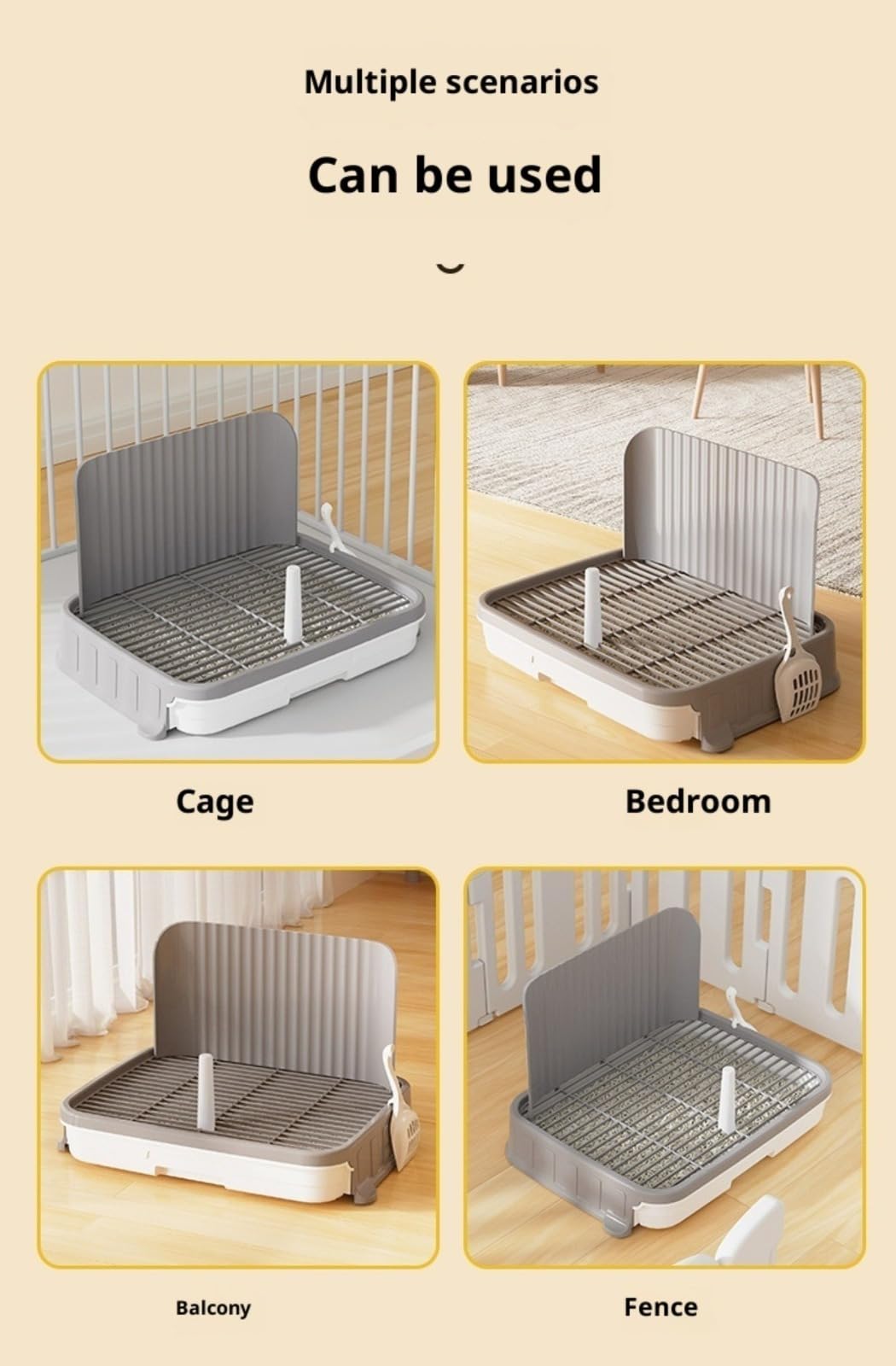 Bac à litière pour Chien avec Protection Anti-éclaboussures - XXL - avec Grille Amovible et bac Blanc - Nettoyage Rapide et Anti-Fuite