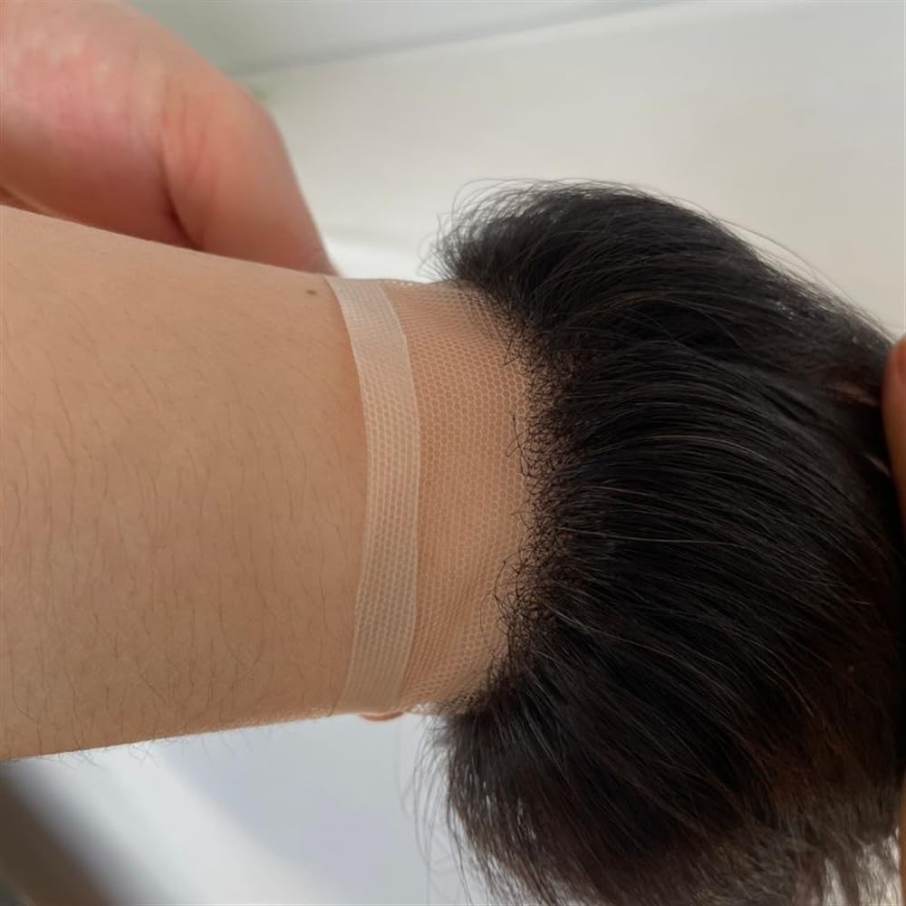 Peruka do włosów dla mężczyzn Peruka z przodu z włosami z linii włosów, europejski system włosów HD Invisible Lace Front Hairline French Lace V-Shape Peruka męska z ludzkich włosów Natural Black Syste