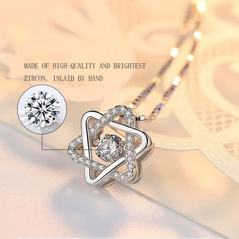 Damska gwiazda David David Necklace, mody srebrny David/heksagram cyrkonia wisiorka prezent biżuterii, rocznica Dzień Matki Rose złoto/srebrne, srebrne