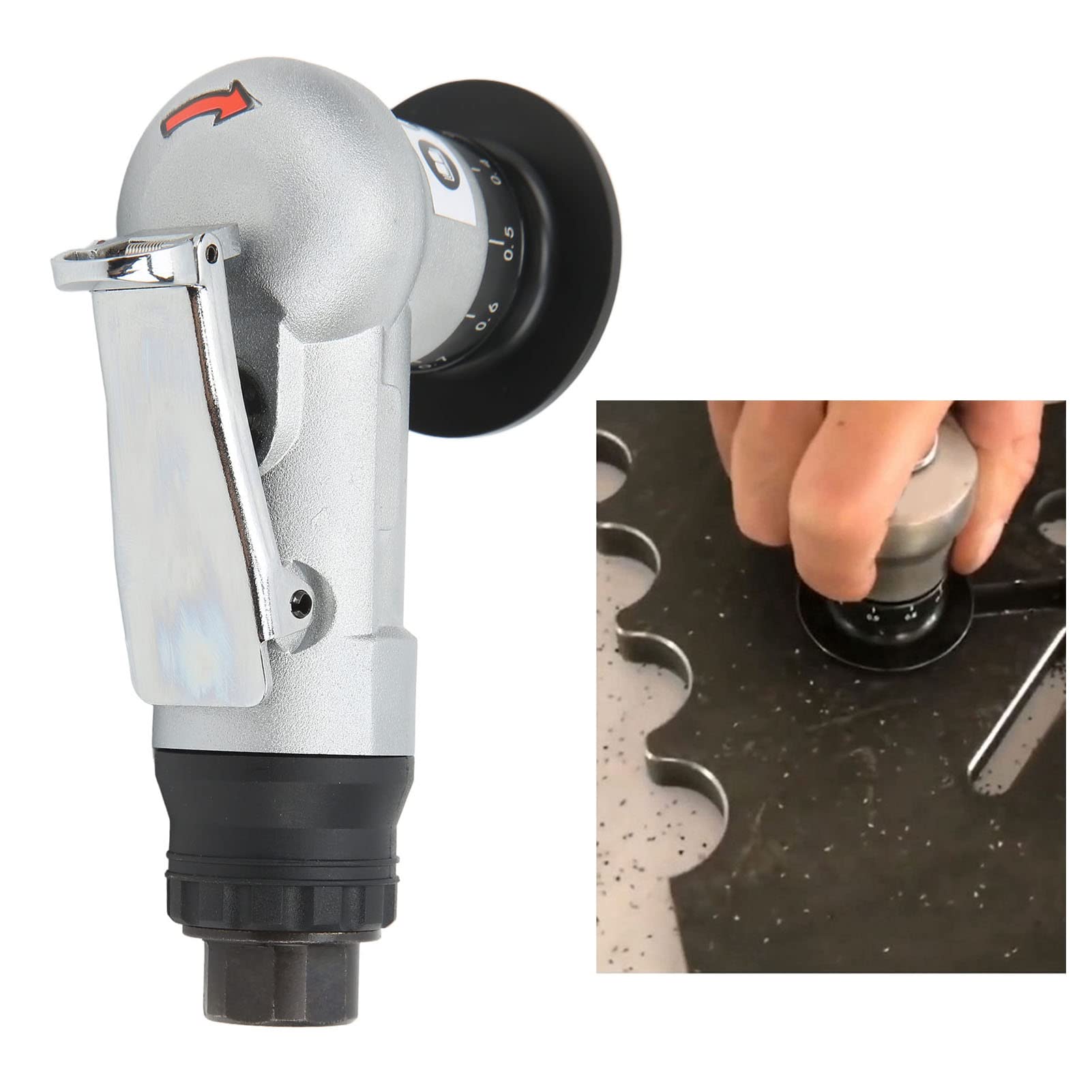 Mini Pneumatic Chamfering Machine, Portable Handheld 45 Degree Arc Pneumatic Beveling Tool with Alloy Steel Baffle and Safety Belt Buckle, Angle Grinder Tool for Trimming and Deburring(JP)