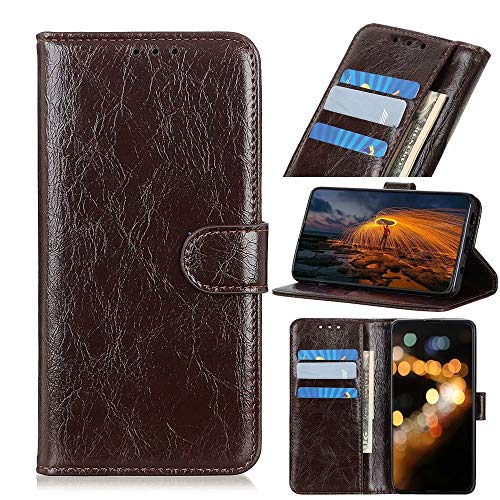 FanTing Compatibles para HTC Desire 20 Pro Funda, PU Cuero Flip Folio Carcasa [Cierre Magnético] [Stand Función] [Ranura de Tarjeta] Case para HTC Desire 20 Pro. (Marrón)