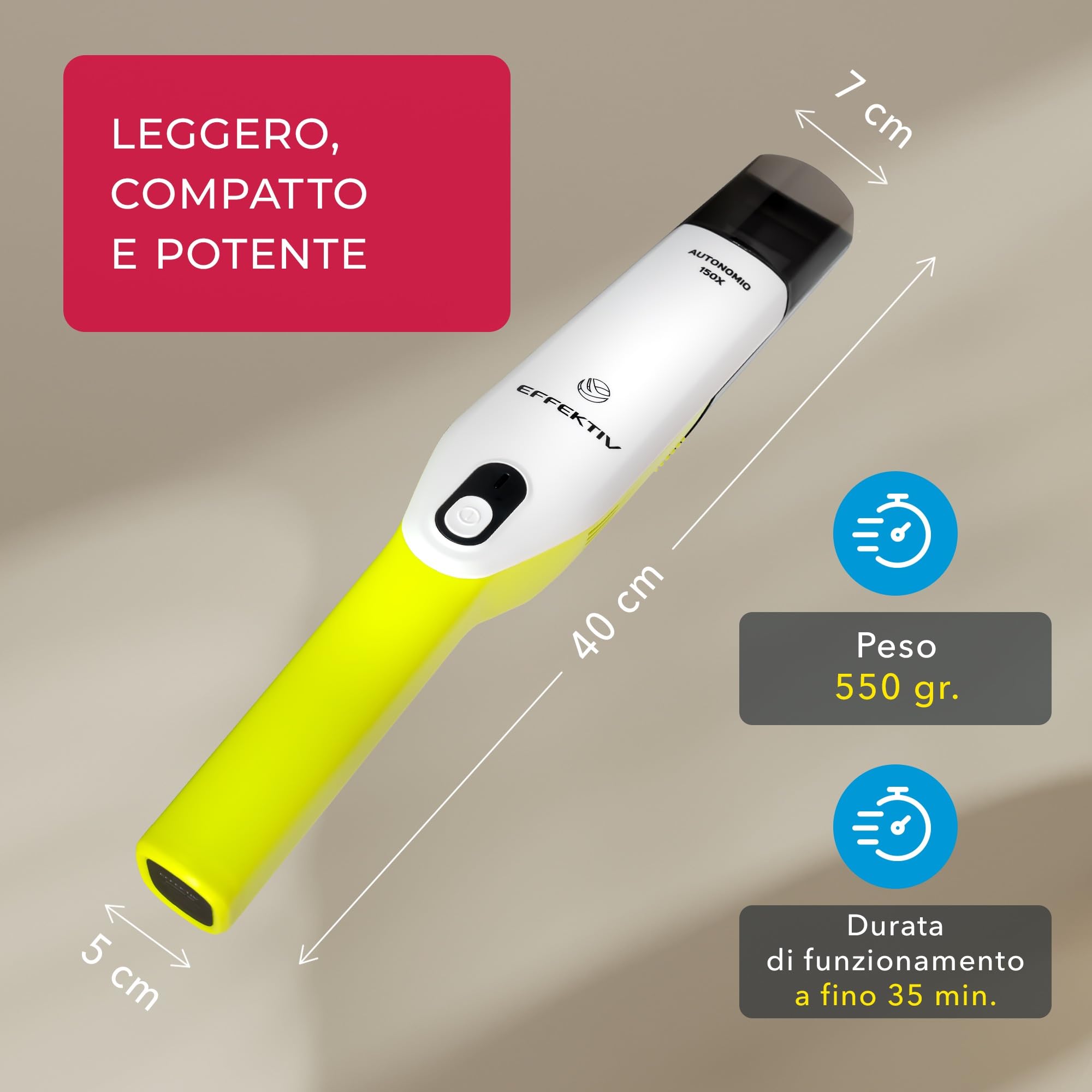 Aspirapolvere a Mano EFFEKTIV, Aspirabriciole senza Fili 15000Pa, Carica Rapida (USB-C) 2600Mah senza Sacco, 35min Autonomia, Mini Aspirapolvere Portatile Auto&Casa, Motore Giapponese Potente, HEPA